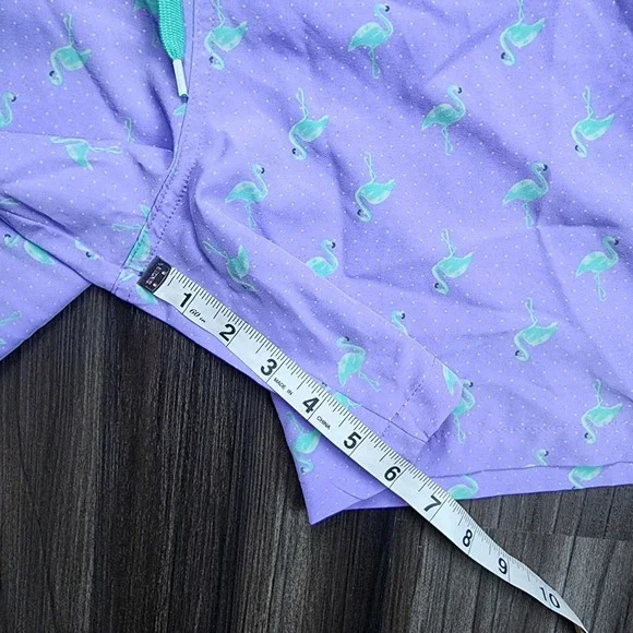 Surf Society Swim Trunks Men's Size XL Green Flamingo Pattern Swimwear Beach - Picture 5 of 7